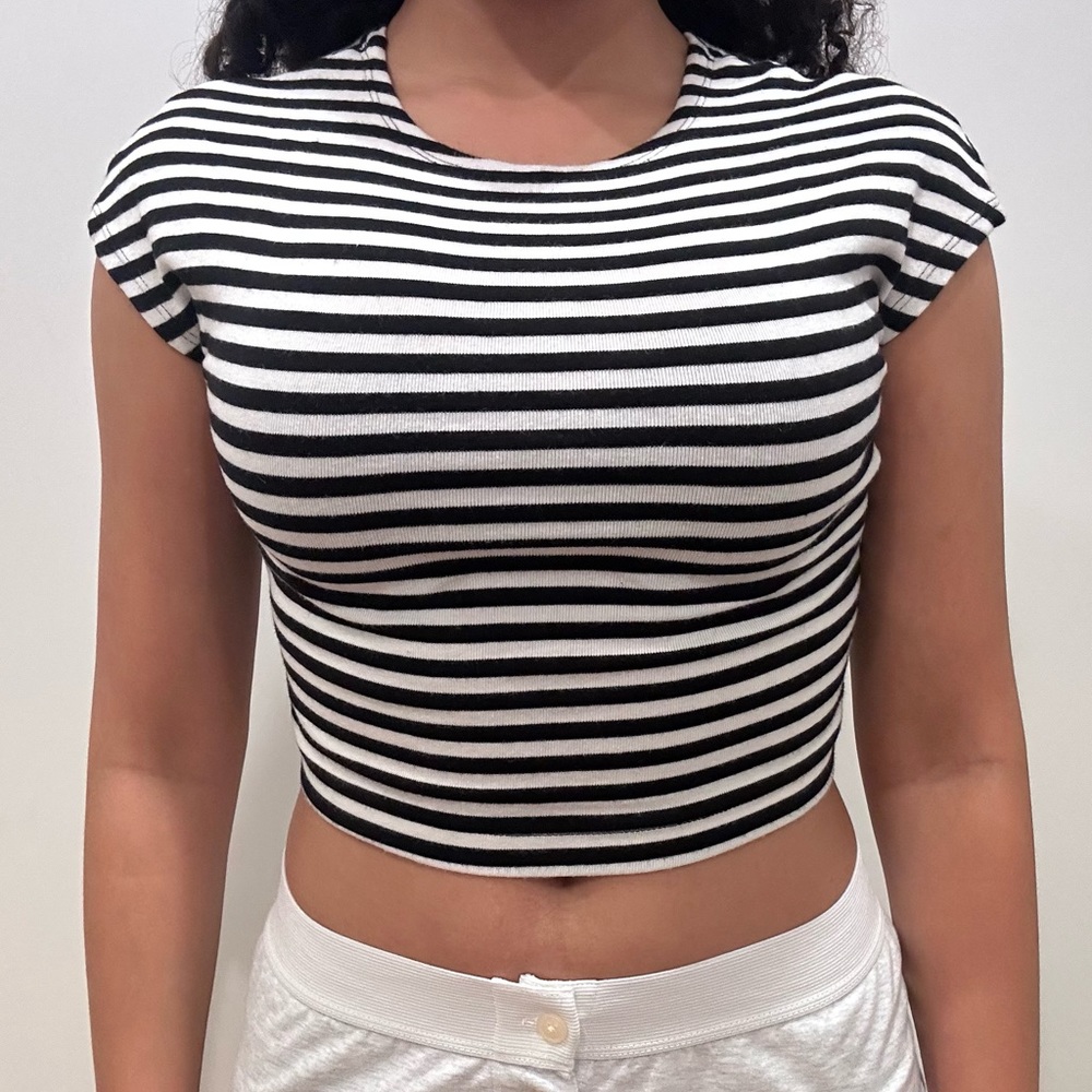 H&M striped crop top